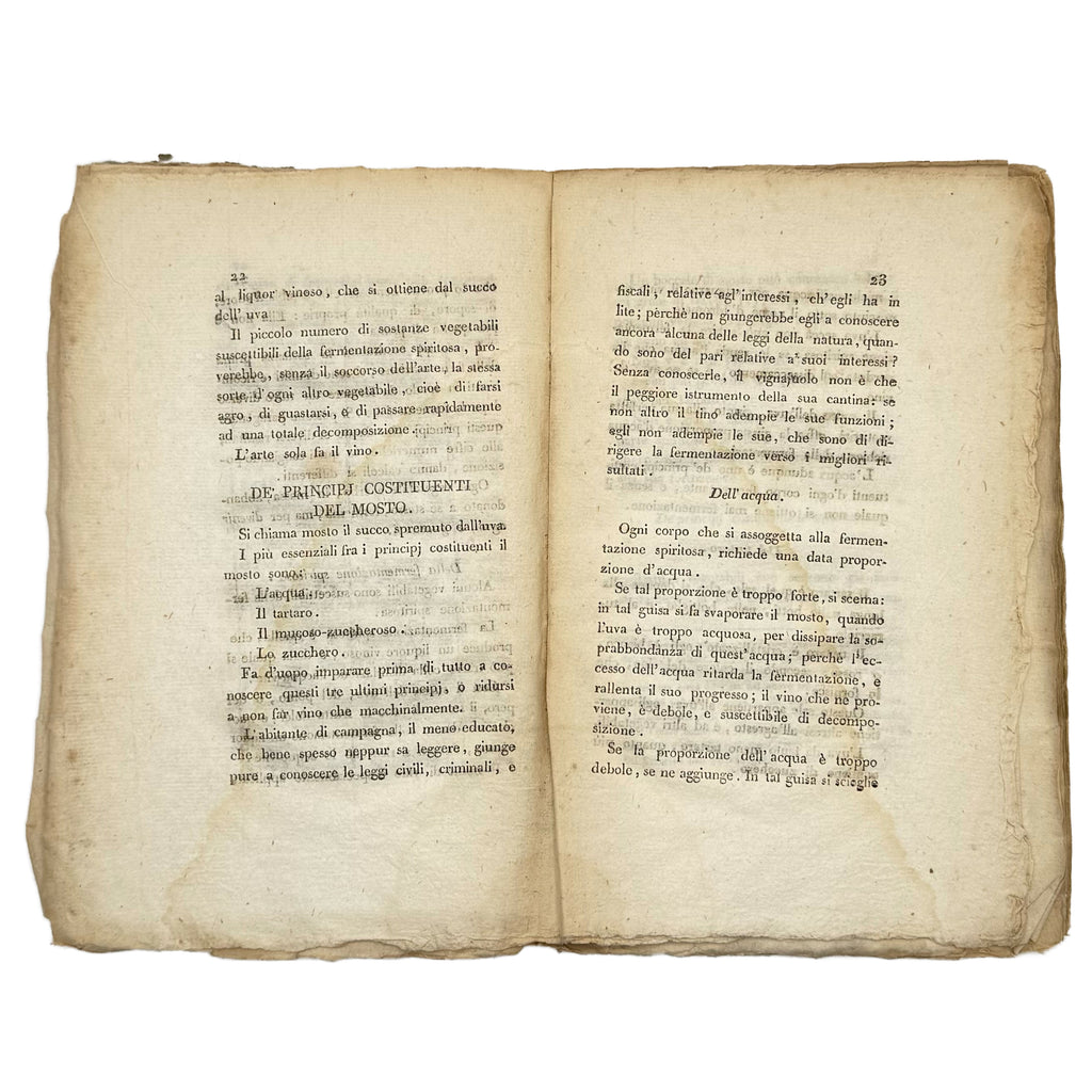 Istruzione su l'arte di fare il vino by Cadet De Vaux, Antoine Alexis: a singularly preserved detail from the 1800 wine & viticulture copy