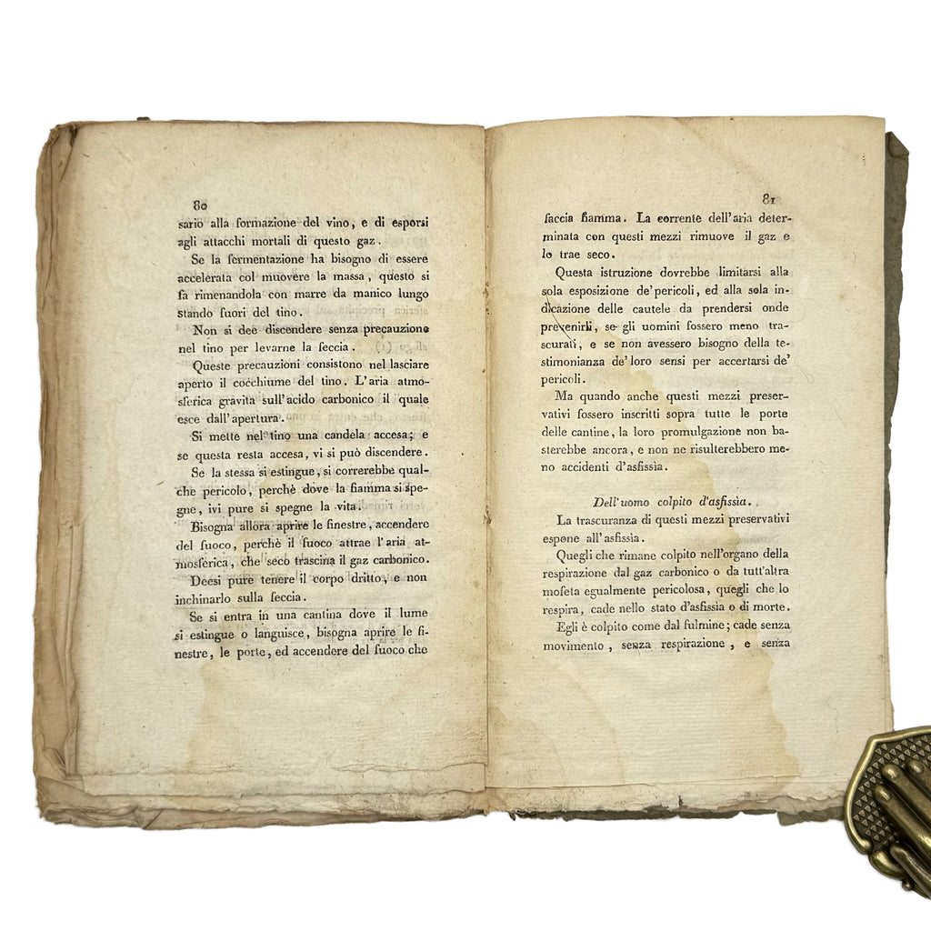 Istruzione su l'arte di fare il vino by Cadet De Vaux, Antoine Alexis: a precious visual instance of the 1800 wine & viticulture work