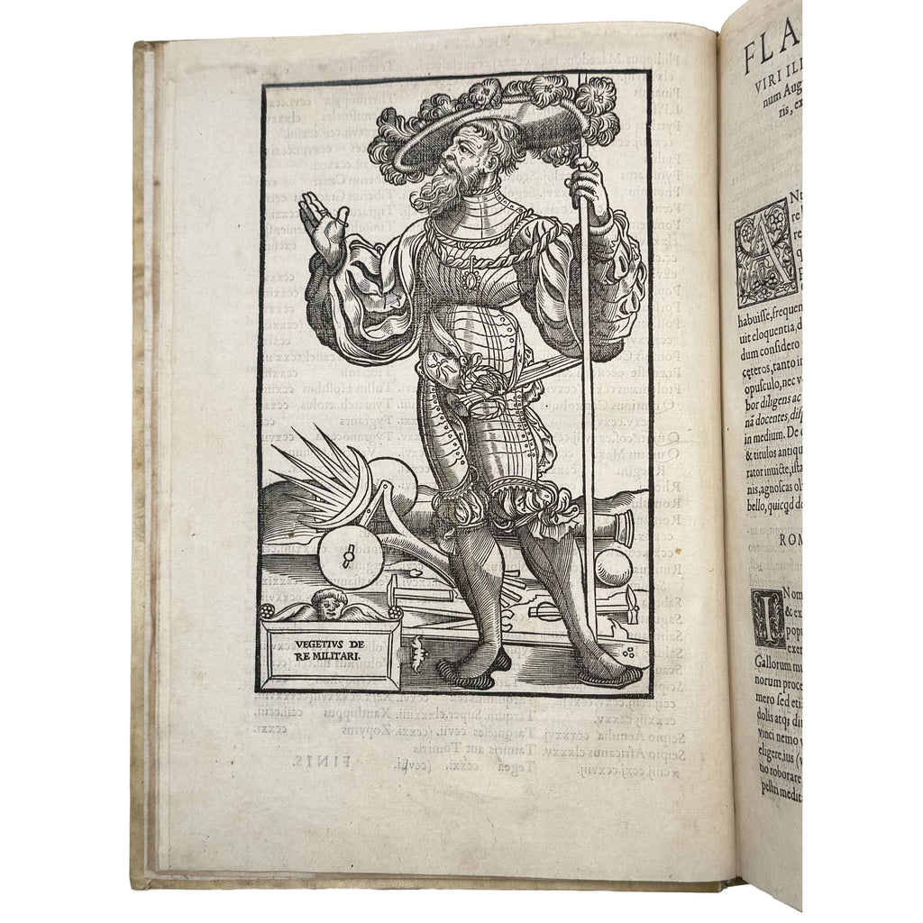 De re militari libri quatuor by Vegetius, Renatus Publius Flavius: a distinguished excerpt from the 1553 illustrated & decorative text