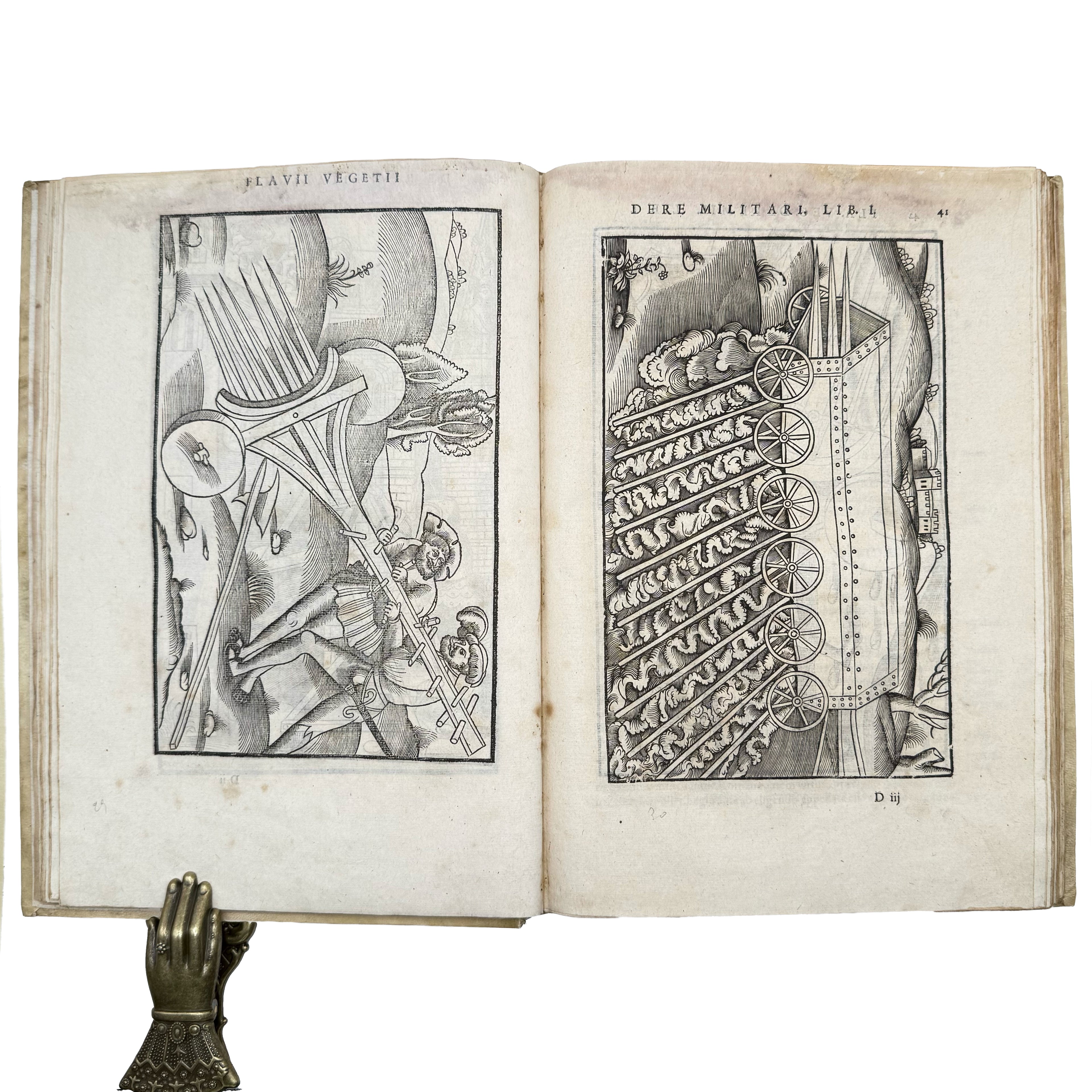 De re militari libri quatuor by Vegetius, Renatus Publius Flavius: an exquisite selection from the 1553 illustrated & decorative text
