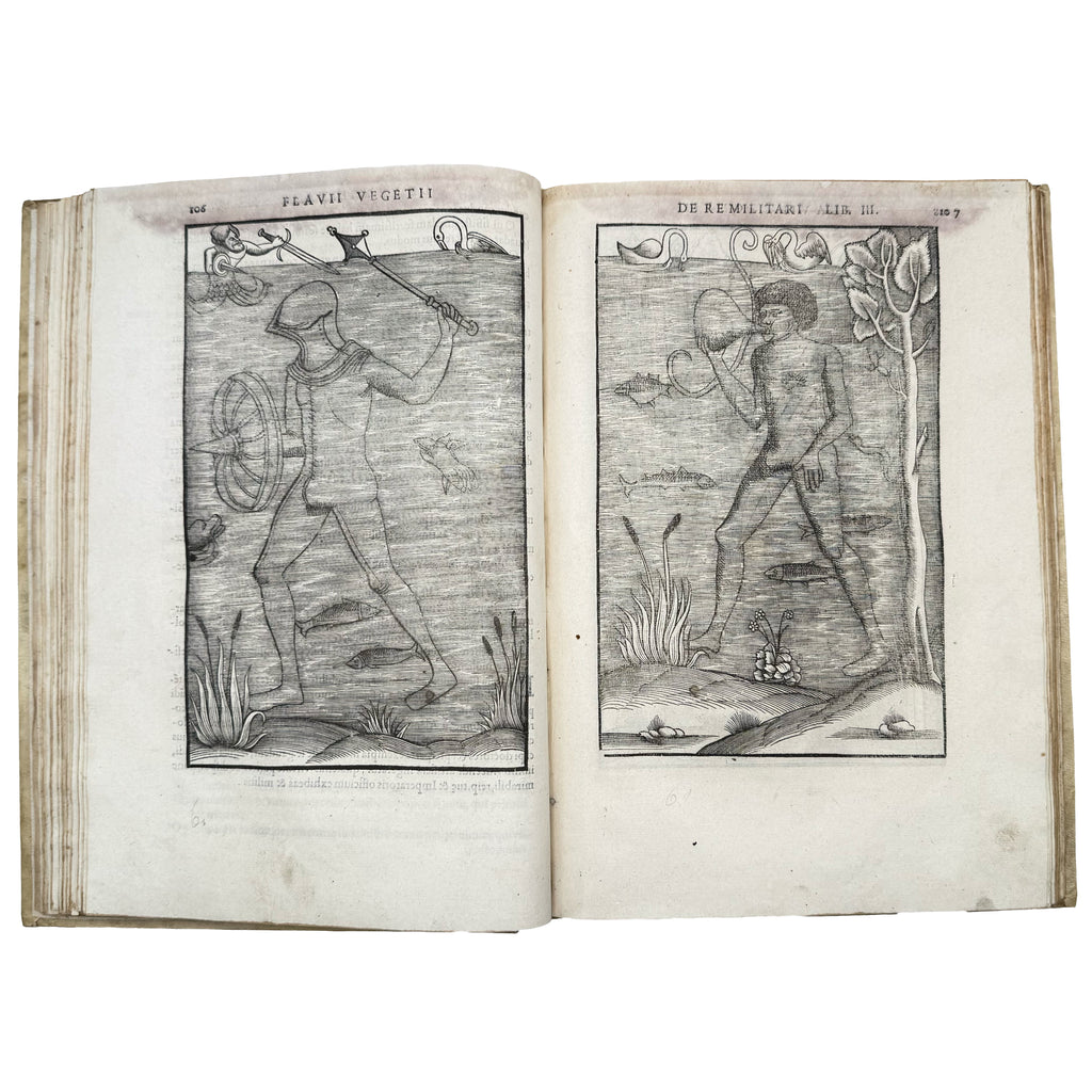 De re militari libri quatuor by Vegetius, Renatus Publius Flavius: a distinctive element from the 1553 illustrated & decorative text