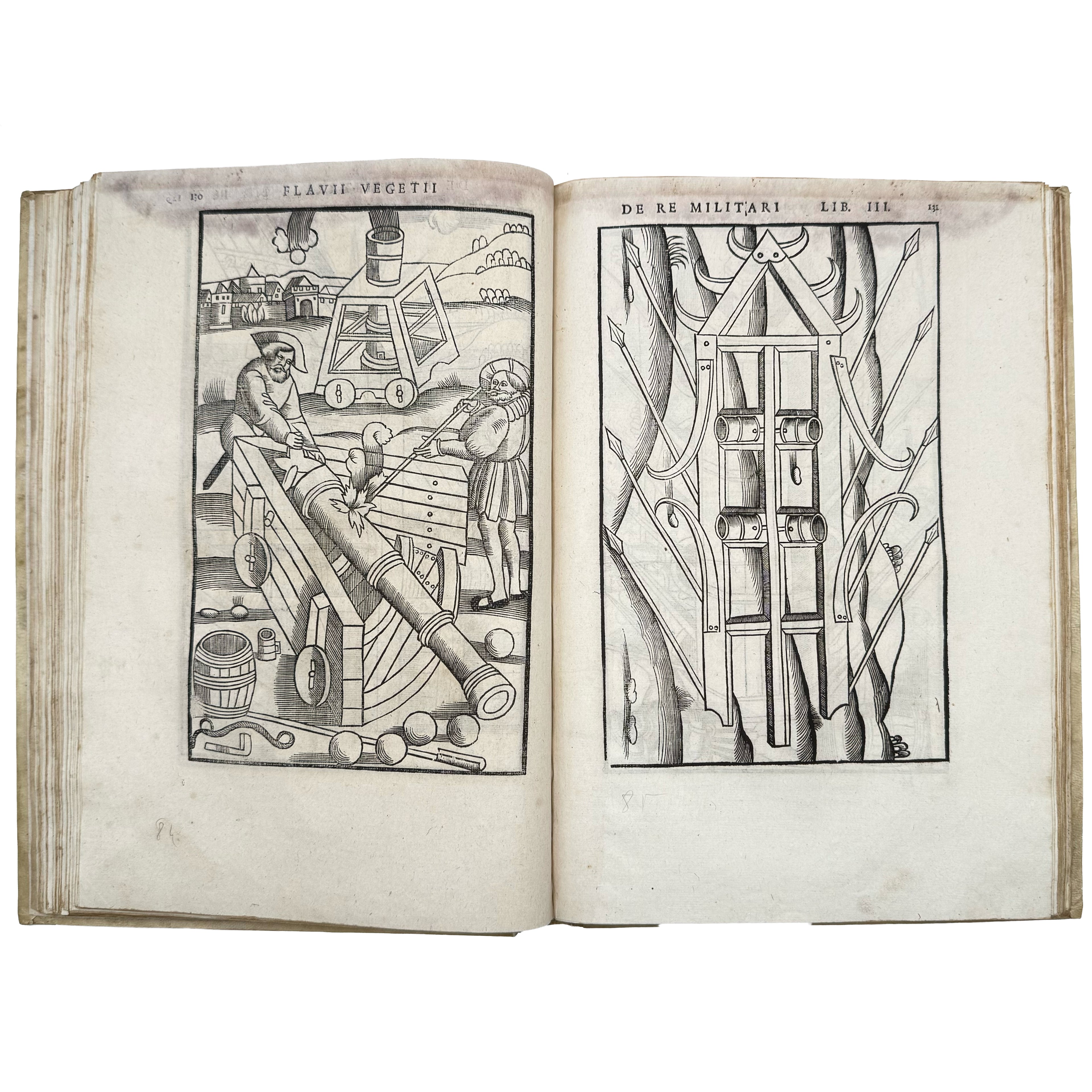 De re militari libri quatuor by Vegetius, Renatus Publius Flavius: an uncommon representative view of the 1553 illustrated & decorative printed work