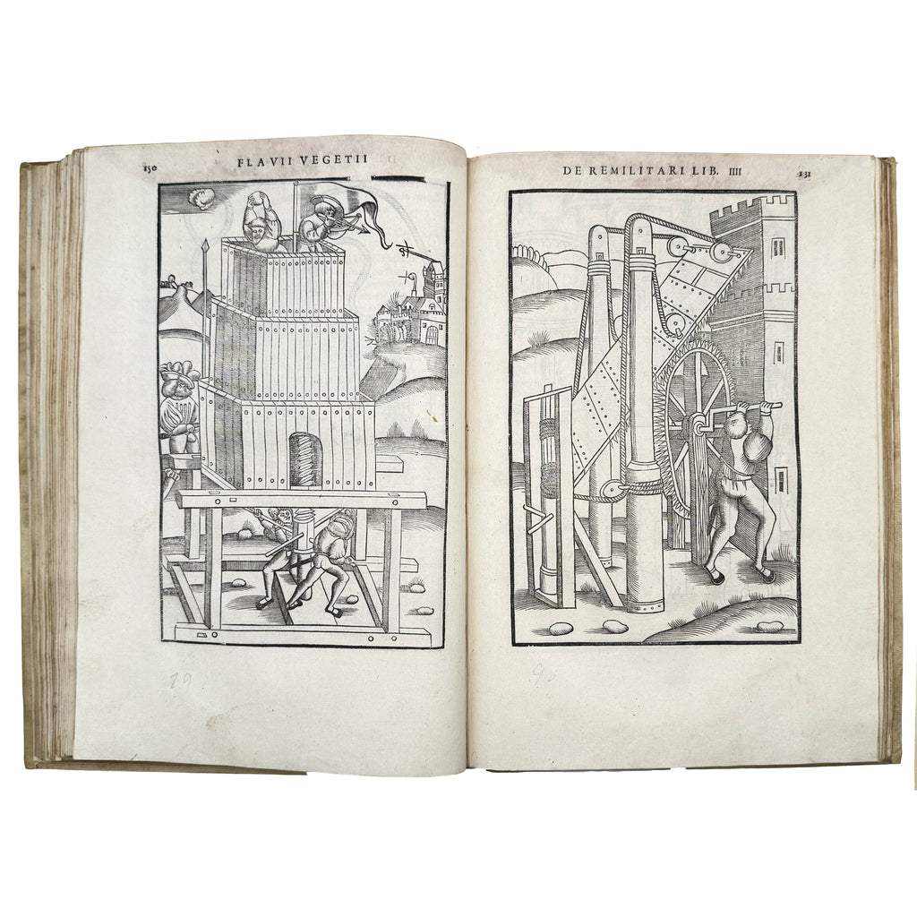 De re militari libri quatuor by Vegetius, Renatus Publius Flavius: a distinguished excerpt from the 1553 illustrated & decorative text