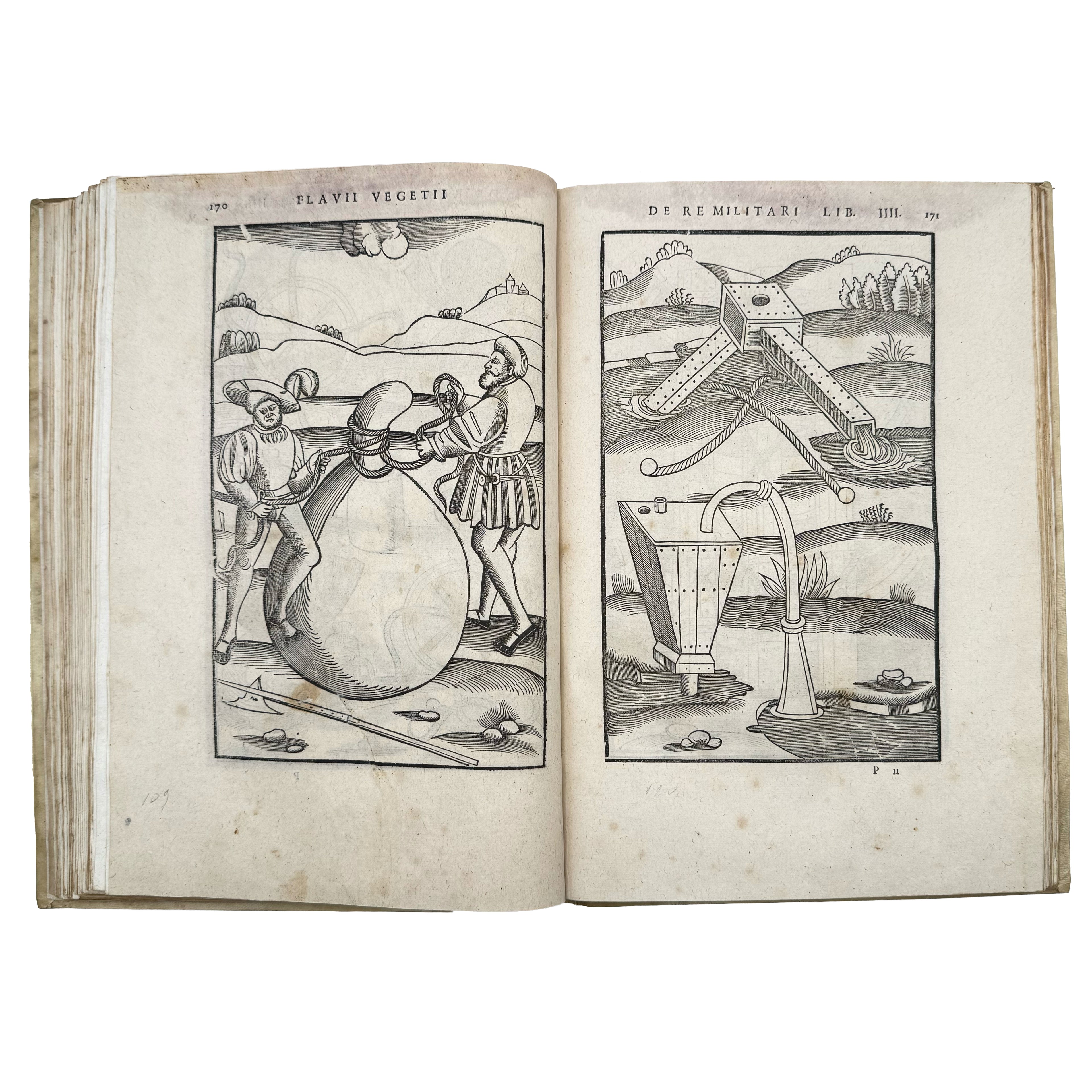 De re militari libri quatuor by Vegetius, Renatus Publius Flavius: a selected plate showing the 1553 illustrated & decorative edition
