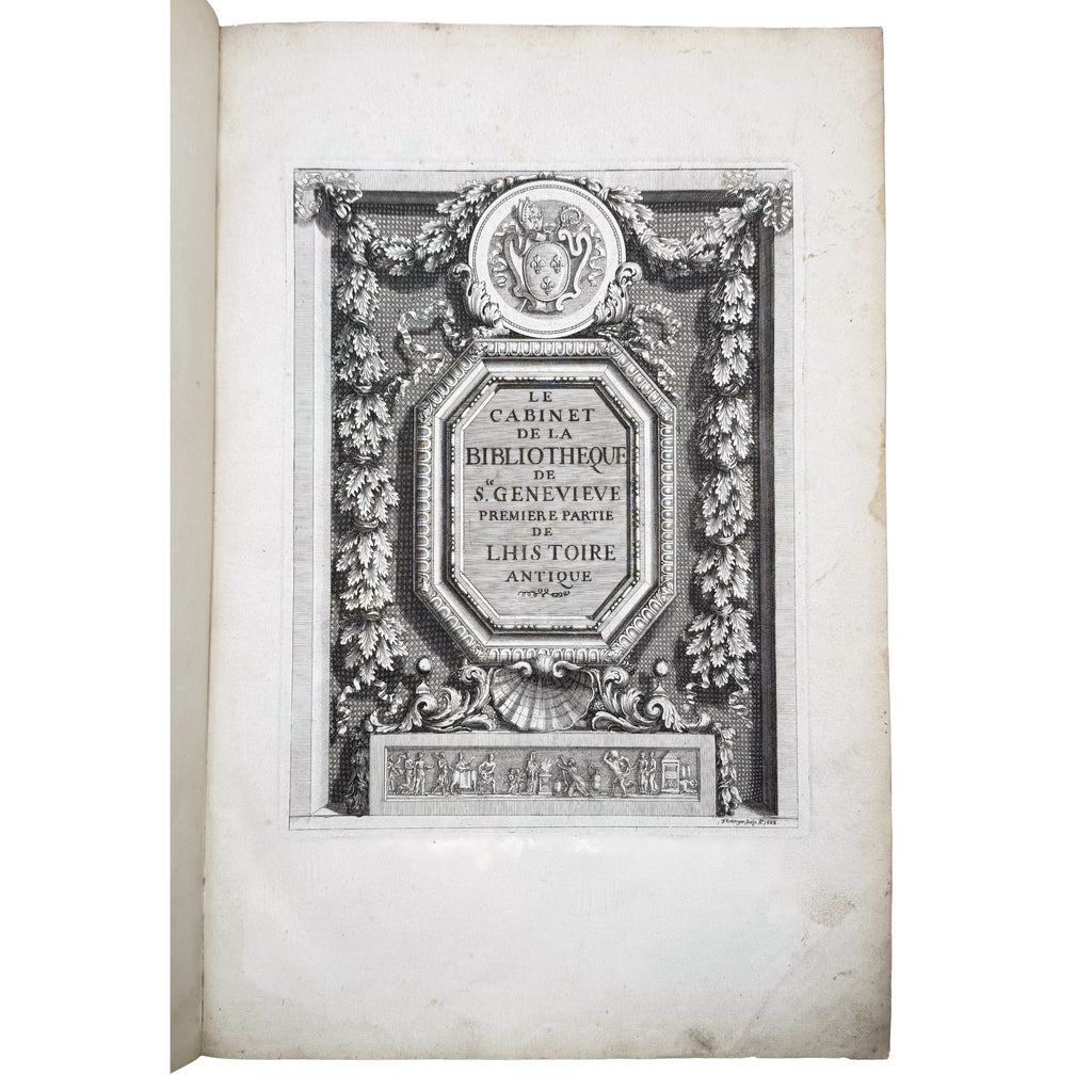 Le Cabinet de la Bibliotheque de Sainte Genevieve by Du Molinet, Claude: an uncommon representative view of the 1692 illustrated & decorative text