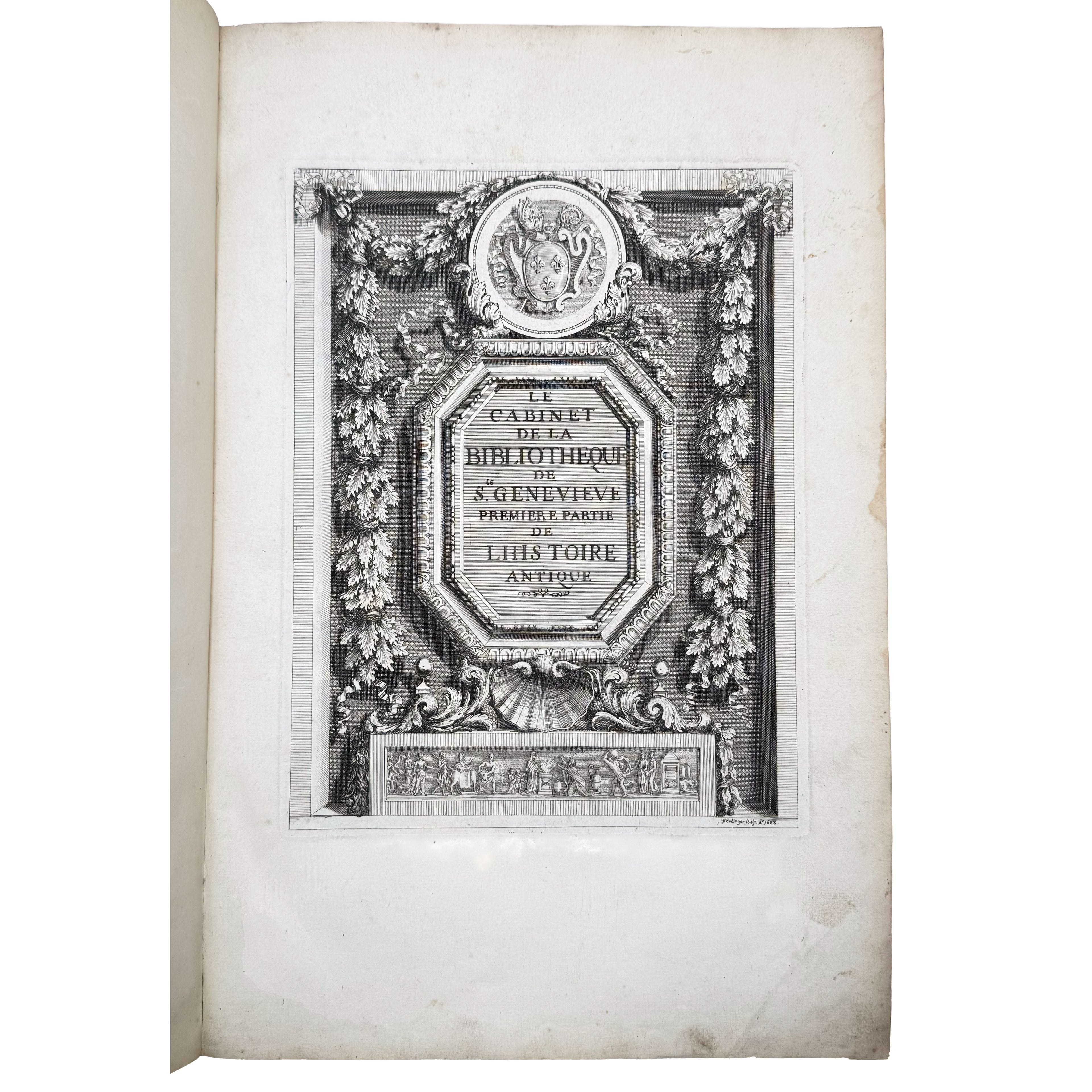 Le Cabinet de la Bibliotheque de Sainte Genevieve by Du Molinet, Claude: an uncommon representative view of the 1692 illustrated & decorative text