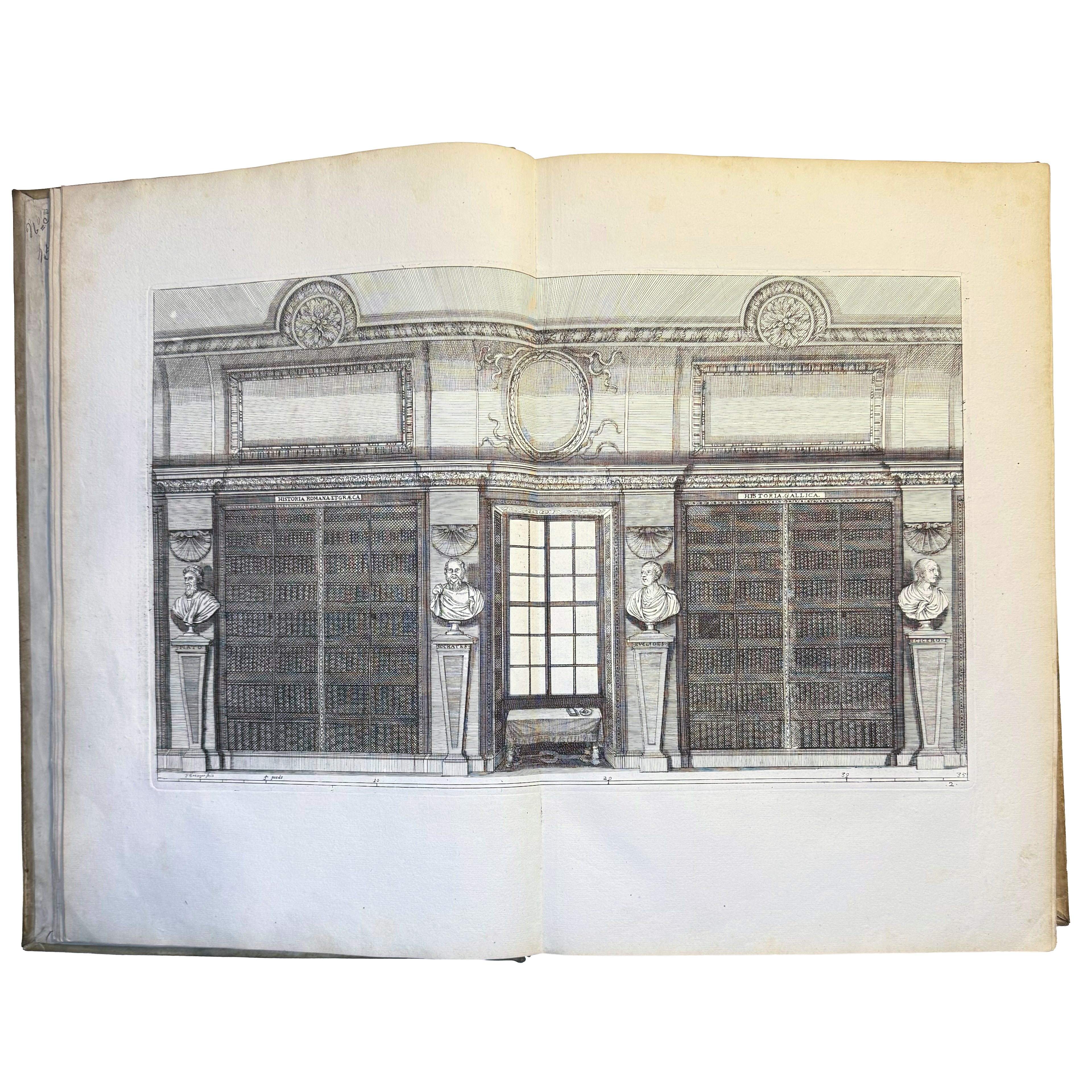 Le Cabinet de la Bibliotheque de Sainte Genevieve by Du Molinet, Claude: a delicate visual nuance of the 1692 illustrated & decorative publication