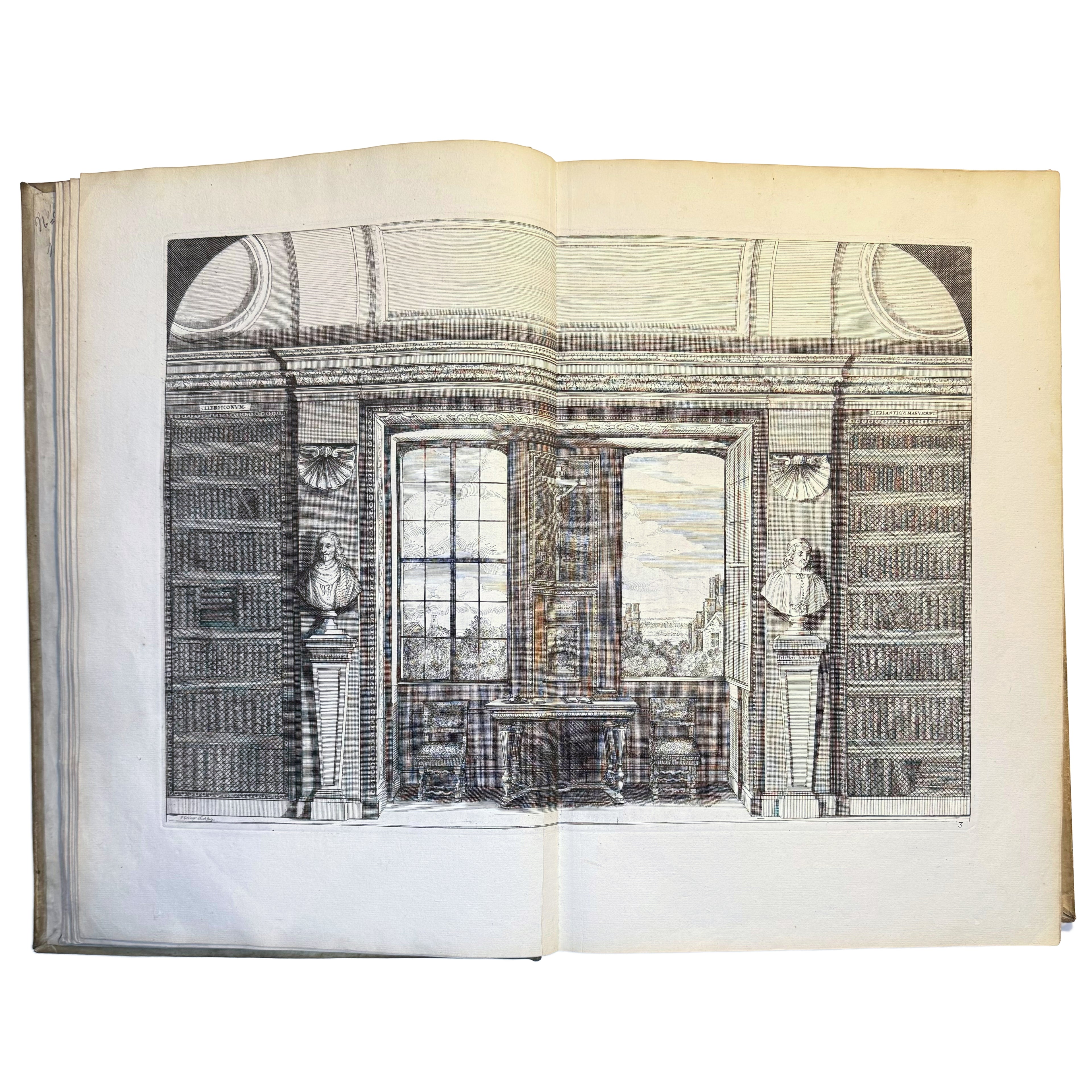 Le Cabinet de la Bibliotheque de Sainte Genevieve by Du Molinet, Claude: a distinctive element from the 1692 illustrated & decorative treatise