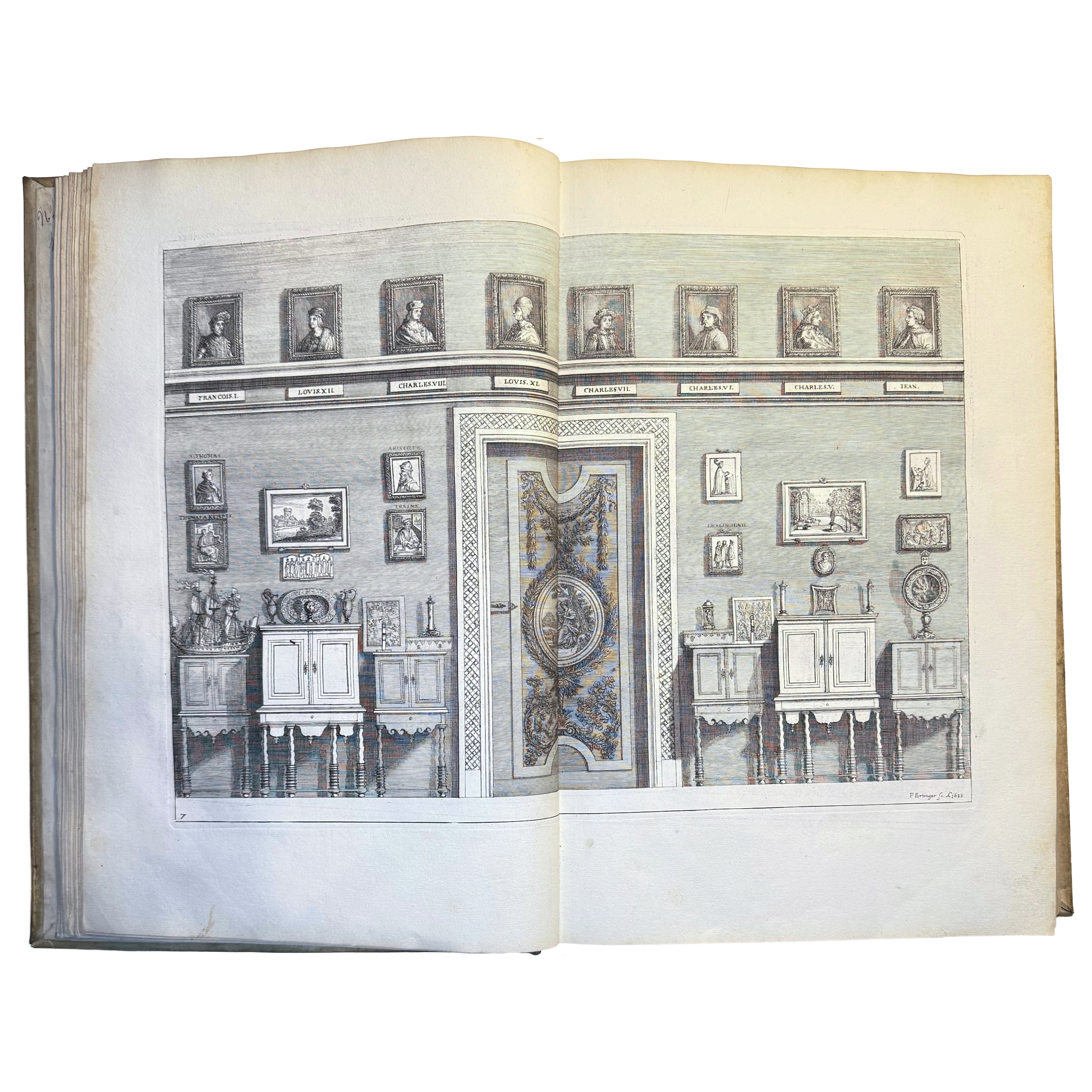 Le Cabinet de la Bibliotheque de Sainte Genevieve by Du Molinet, Claude: a distinctive element from the 1692 illustrated & decorative volume