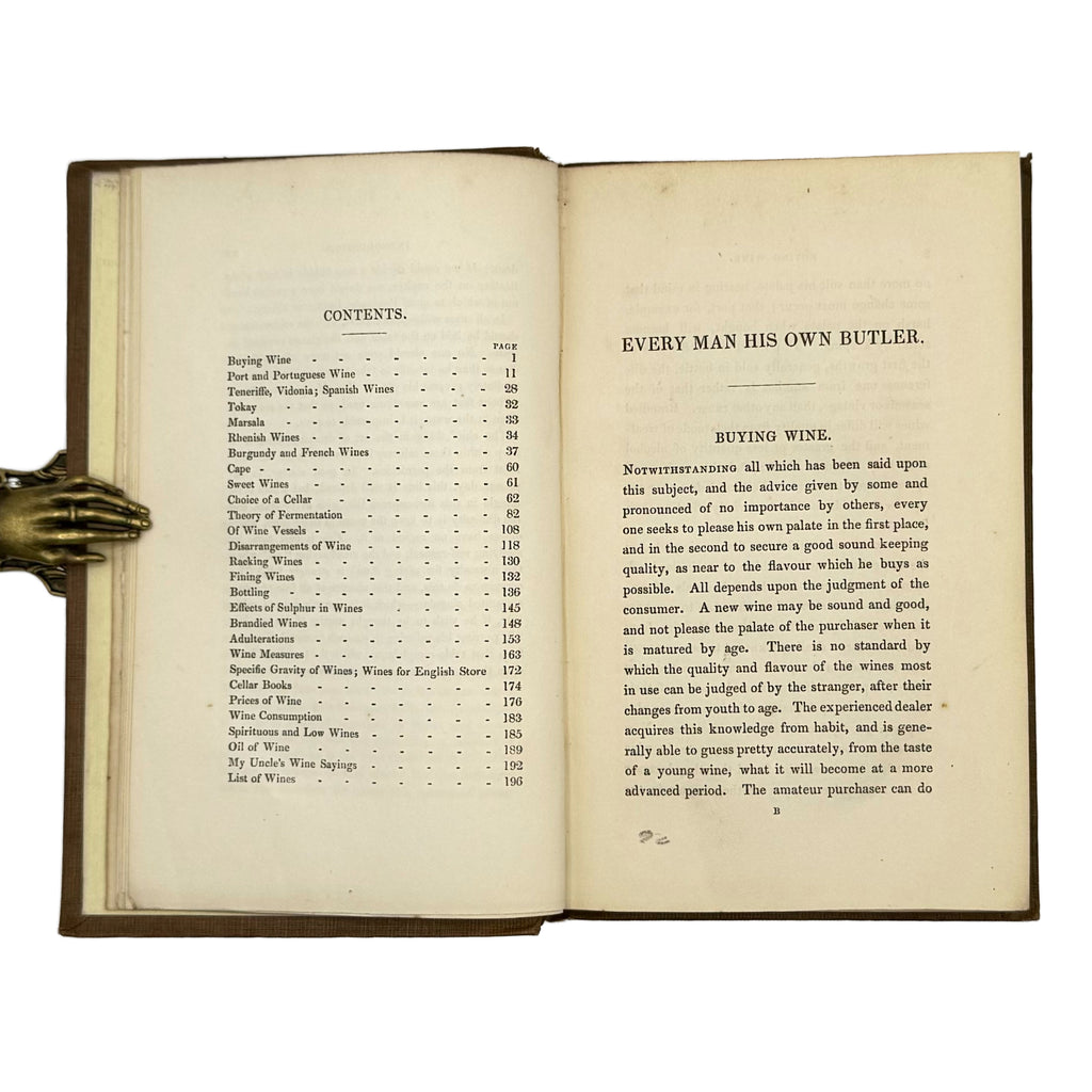 Every man his own butler by Redding, Cyrus: a remarkable illustrative passage from the 1839 wine & viticulture copy