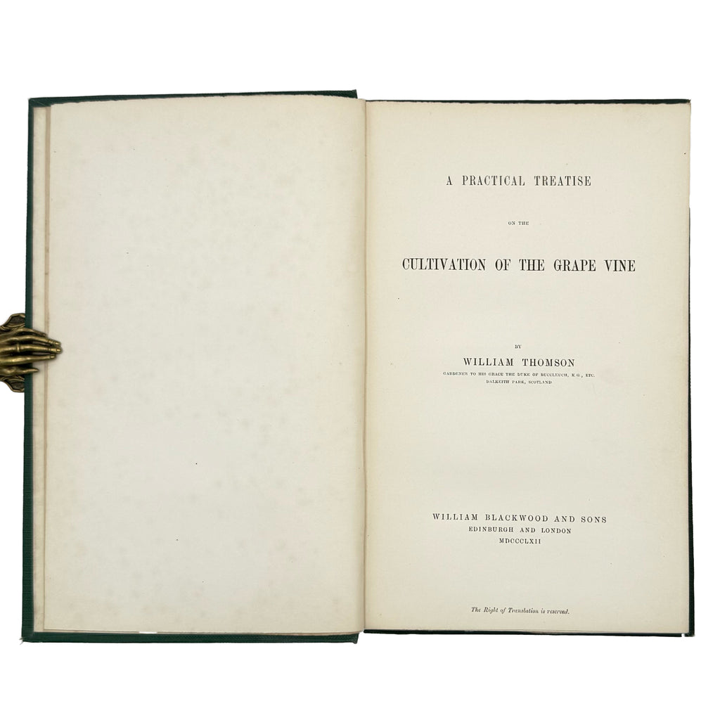 A Practical Treatise on the Cultivation of the Grape Vine by Thomson, William: a singularly preserved detail from the 1862 wine & viticulture edition