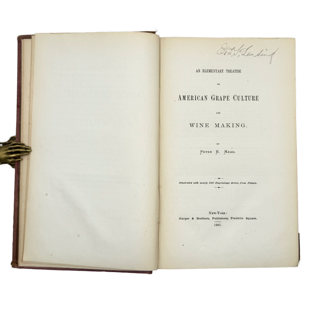 An Elementary Treatise On American Grape Culture And Wine Making by Mead, Peter B.: a carefully chosen vignette of the 1867 wine & viticulture text