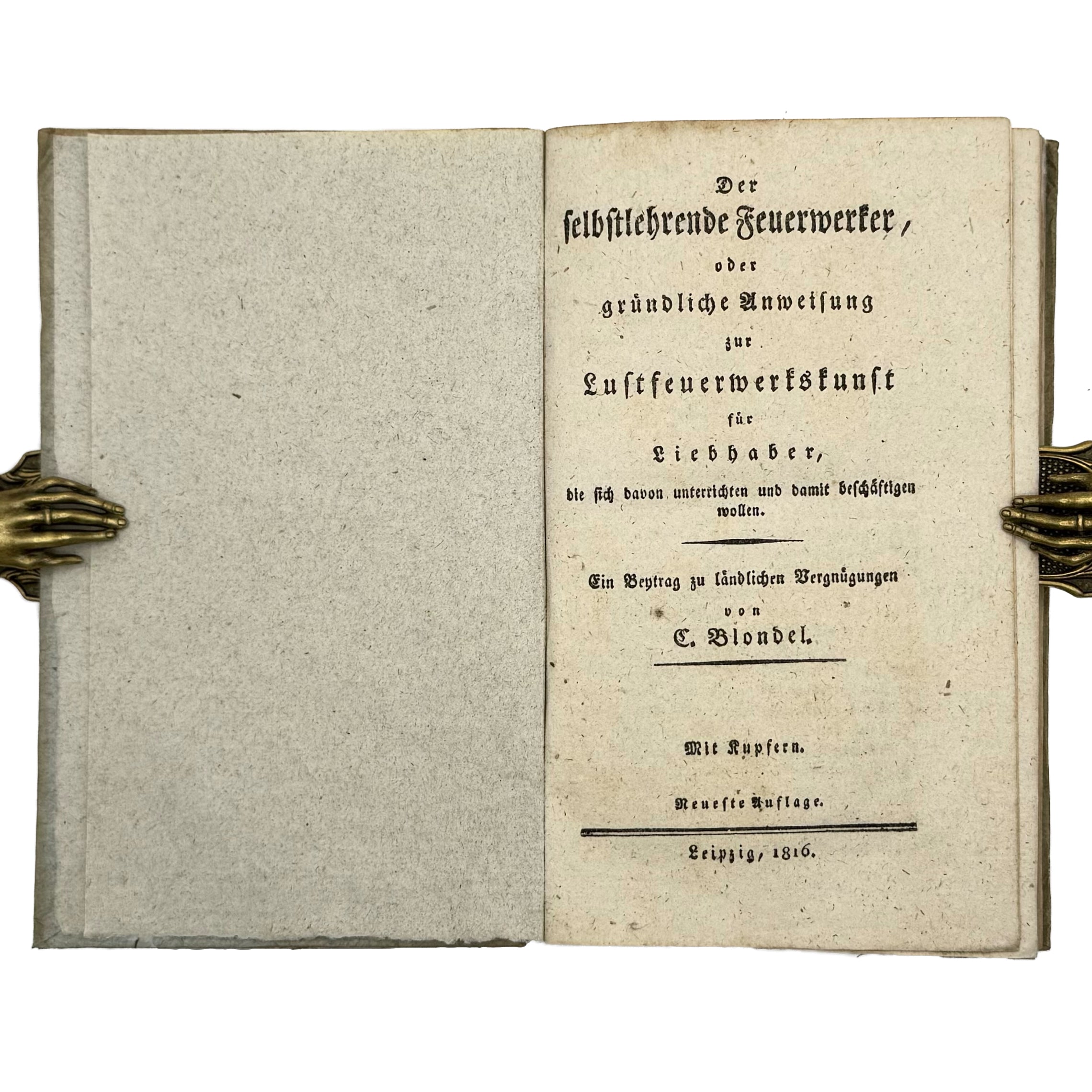 Der selbstlehrende Feuerwerker by Blondel, C.: a rare surviving image of the 1816 curiosa & occulta text