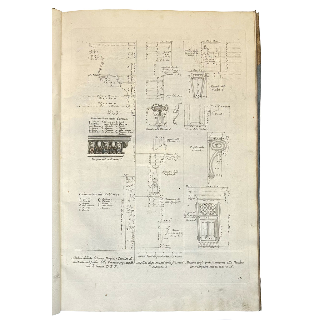 Studio d’architettura civile sopra gli Ornamenti di Porte e Finestre tratti da alcune Fabbriche insigni di Roma (...) by Specchi, Alessandro; De Rossi, Domenico: a precious visual instance of the 1716 illustrated & decorative piece