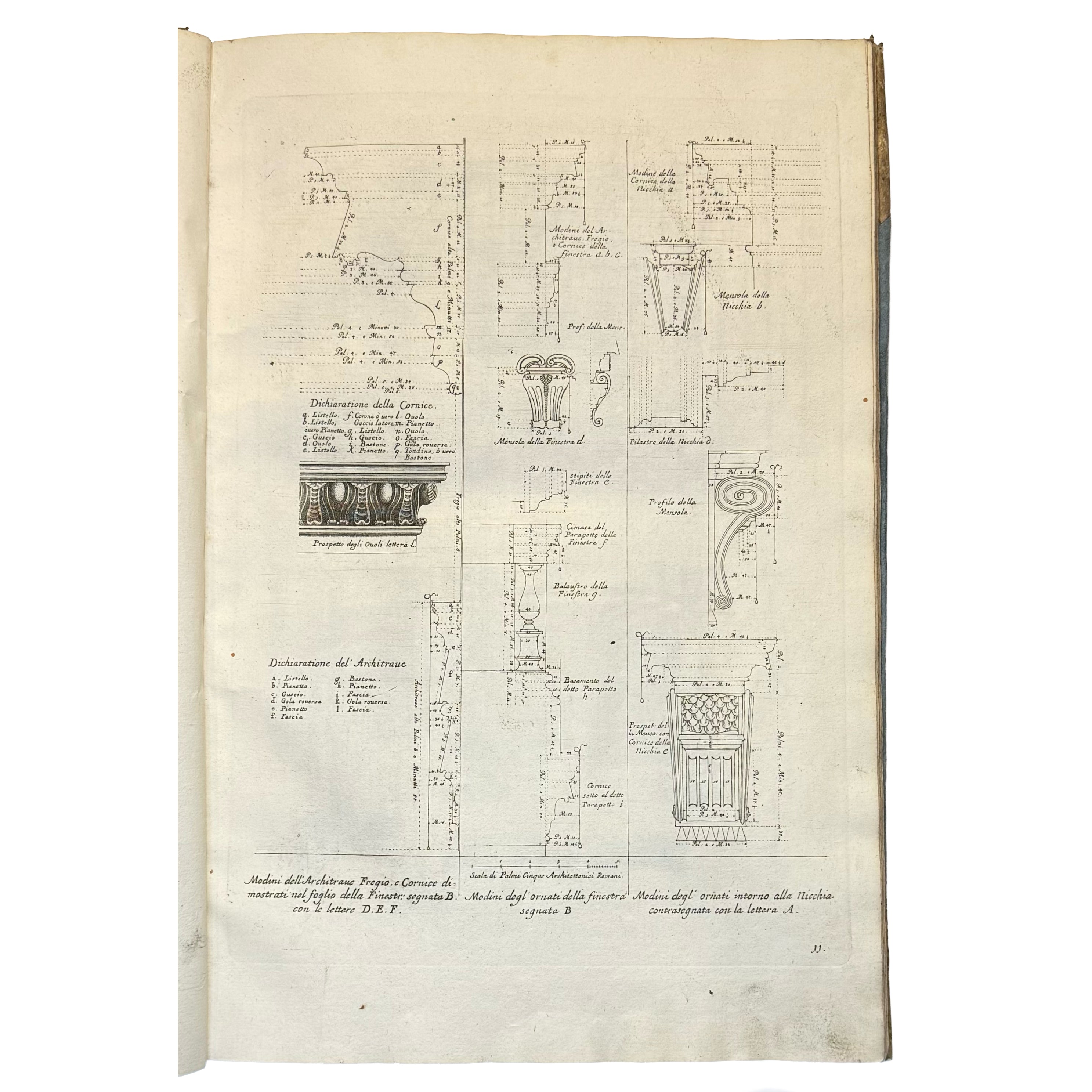Studio d’architettura civile sopra gli Ornamenti di Porte e Finestre tratti da alcune Fabbriche insigni di Roma (...) by Specchi, Alessandro; De Rossi, Domenico: a precious visual instance of the 1716 illustrated & decorative piece