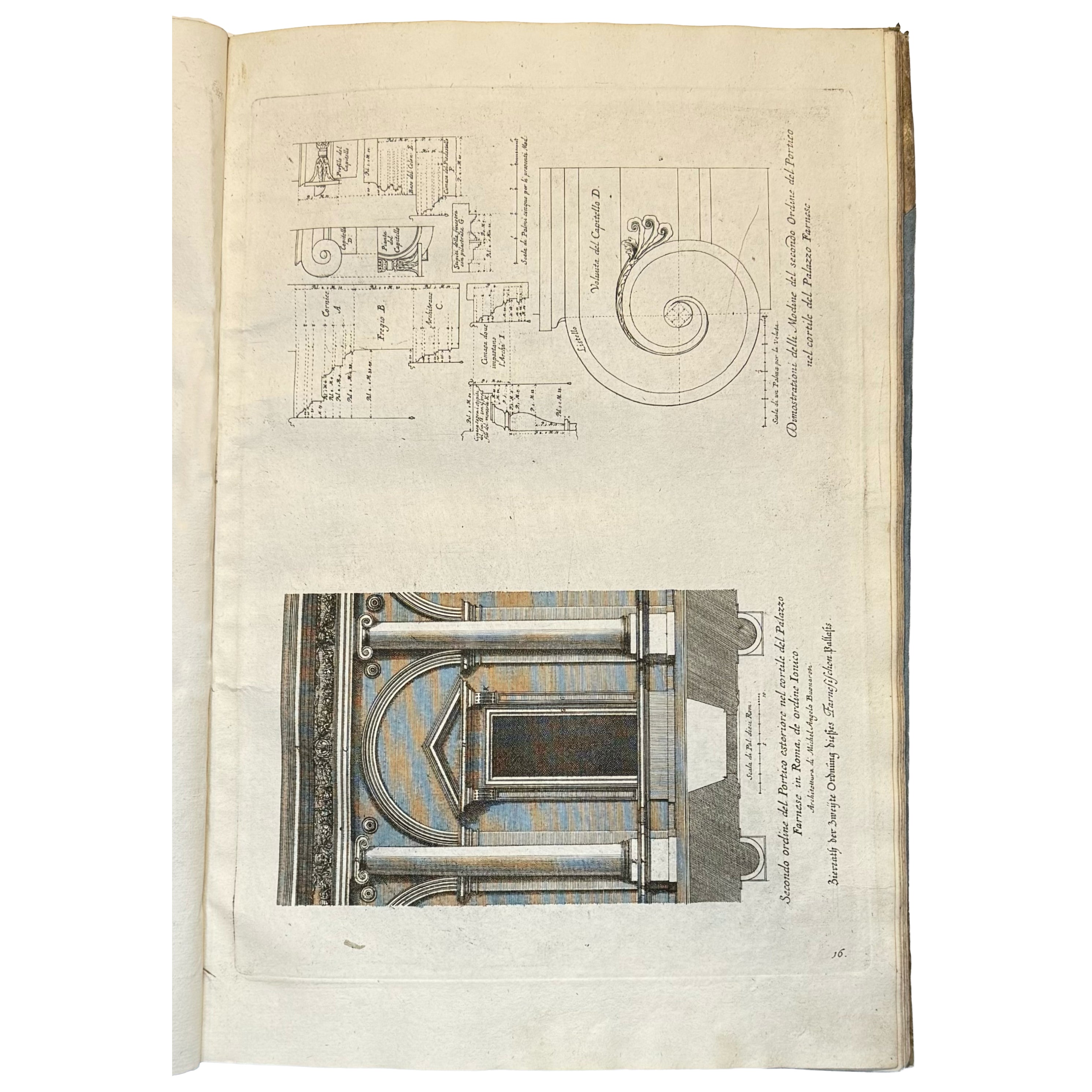 Studio d’architettura civile sopra gli Ornamenti di Porte e Finestre tratti da alcune Fabbriche insigni di Roma (...) by Specchi, Alessandro; De Rossi, Domenico: a remarkable illustrative passage from the 1716 illustrated & decorative work