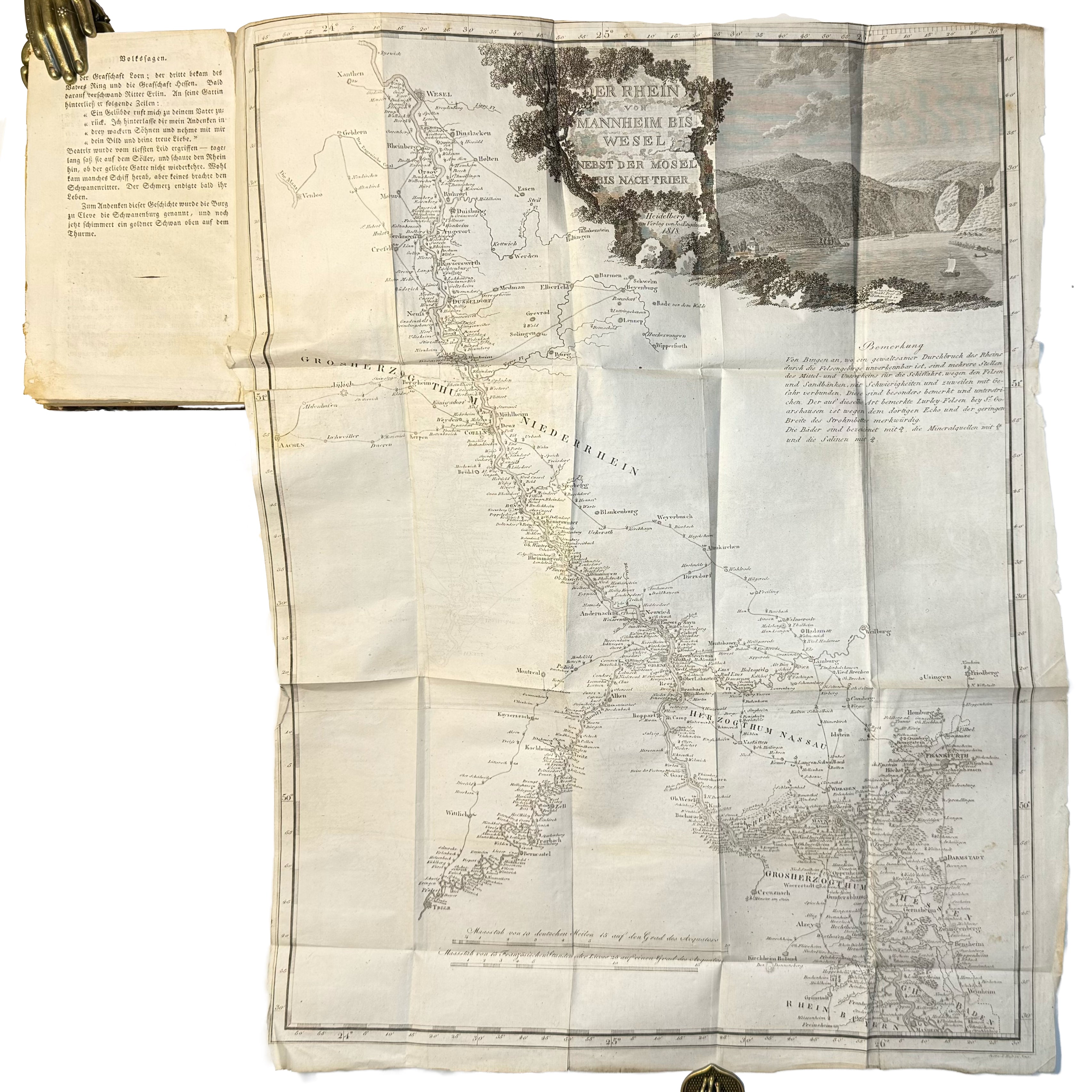 Anleitung auf die nützlichste und genussvollste Art den Rhein von Schafhausen bis Holland, die Mosel von Coblenz bis Trier by Schreiber, Alons: a finely chosen detail from the 1818 wine & viticulture copy