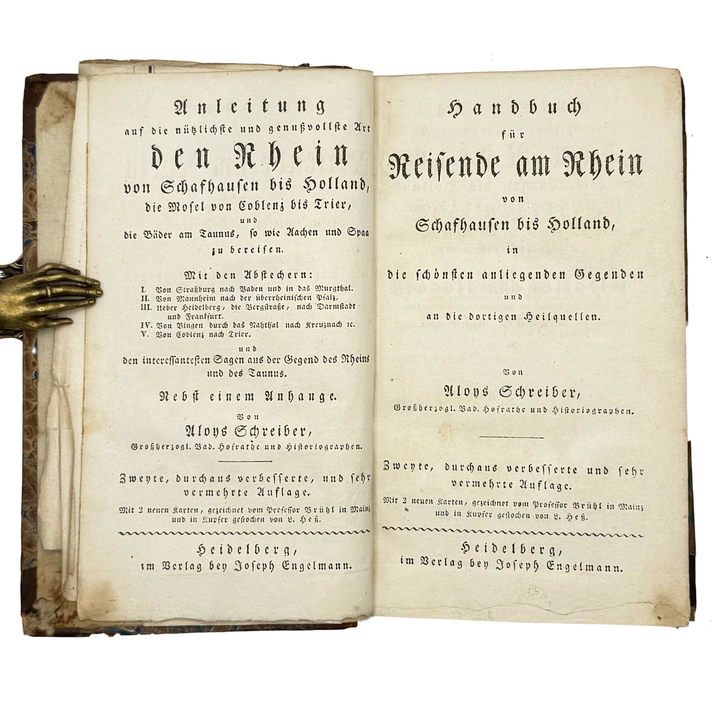 Anleitung auf die nützlichste und genussvollste Art den Rhein von Schafhausen bis Holland, die Mosel von Coblenz bis Trier by Schreiber, Alons: a finely chosen detail from the 1818 wine & viticulture copy