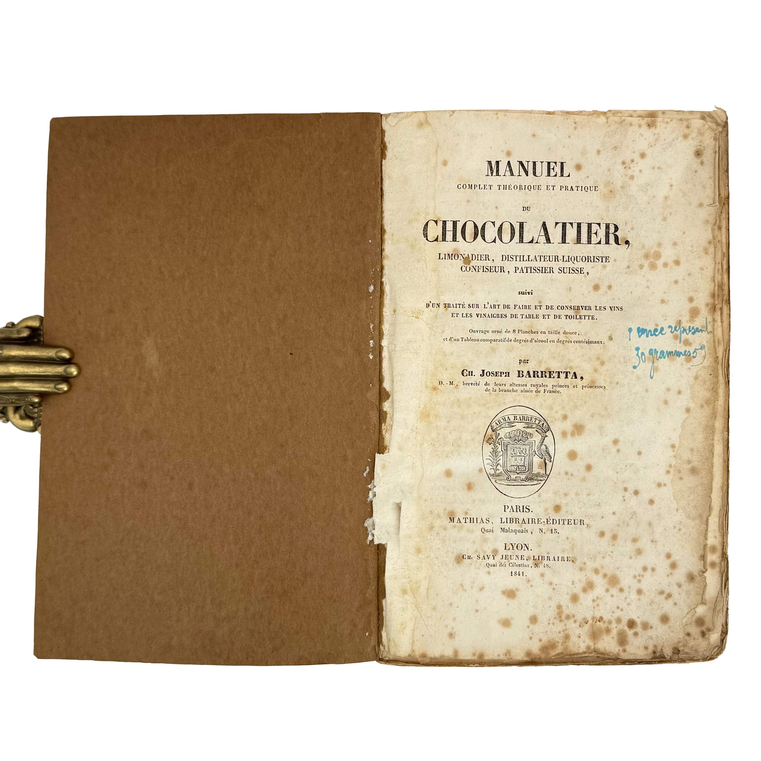 Manuel complet, théorique et pratique, du chocolatier, limonadier, distillateur-liquoriste