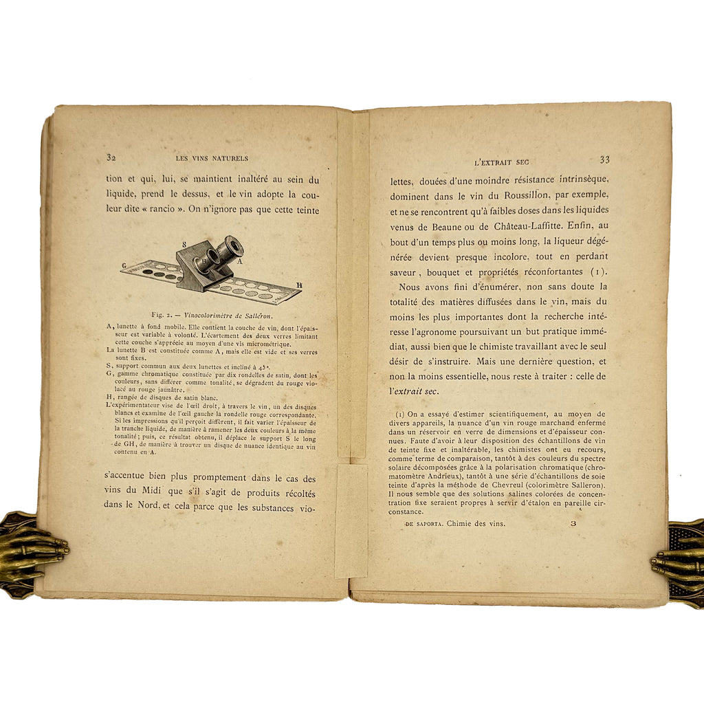La chimie des vins. Les vins naturels, les vins manipules et falsifies par Antoine De Saporta Avec figures intercalees dans le texte