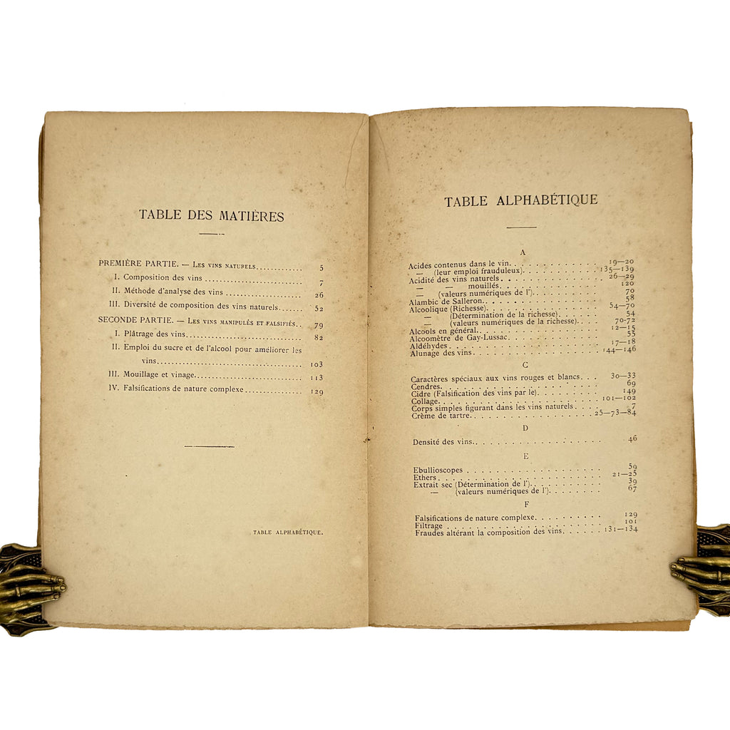 La chimie des vins. Les vins naturels, les vins manipules et falsifies par Antoine De Saporta Avec figures intercalees dans le texte