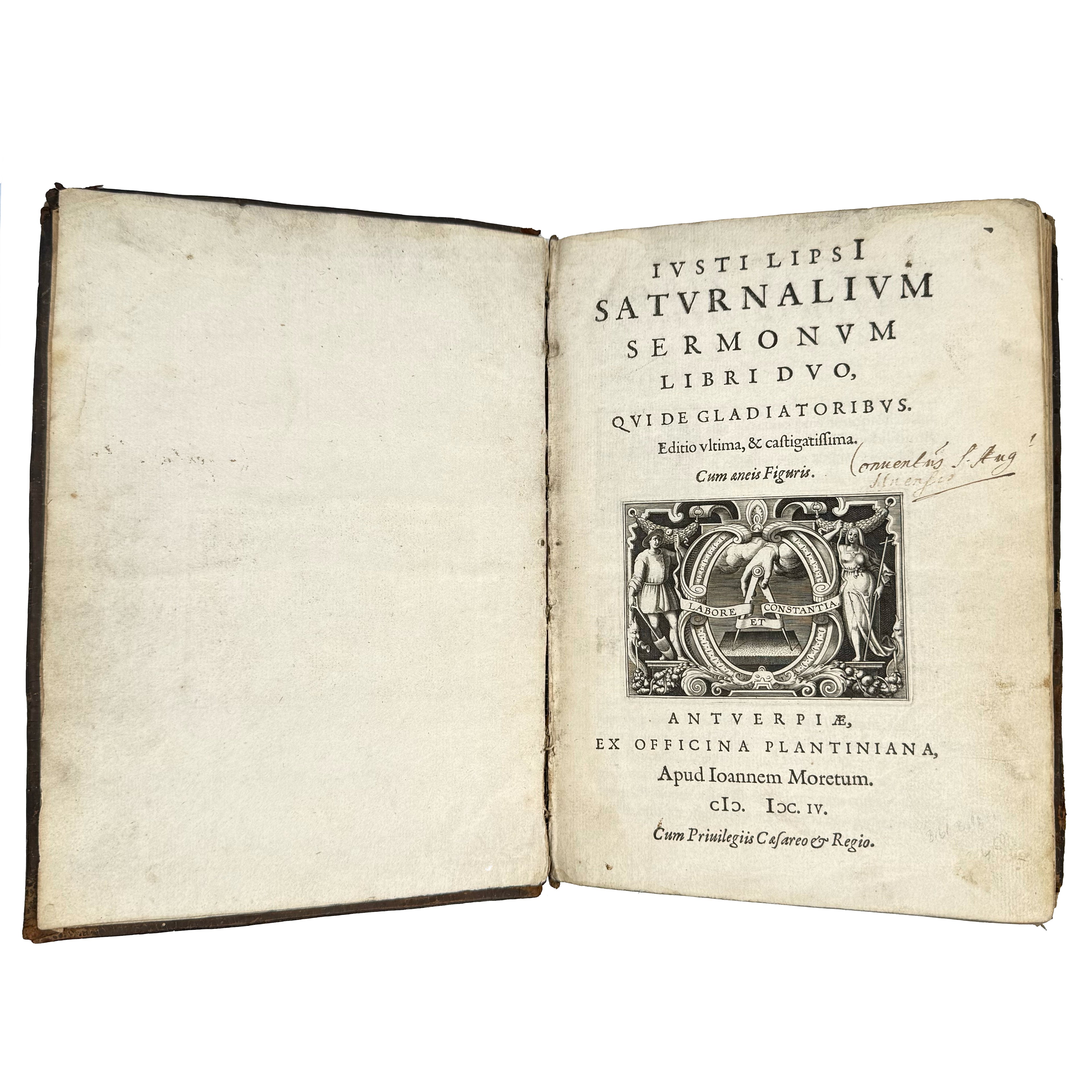 Saturnalium Sermonum libri duo, qui de Gladiatoribus; BOUND WITH: De Amphiteatro Liber (INCL: De Amphiteatris quae extra Romam libellus) by Lipsius, Justus: an uncommon visual fragment of the 1604 illustrated wonders publication