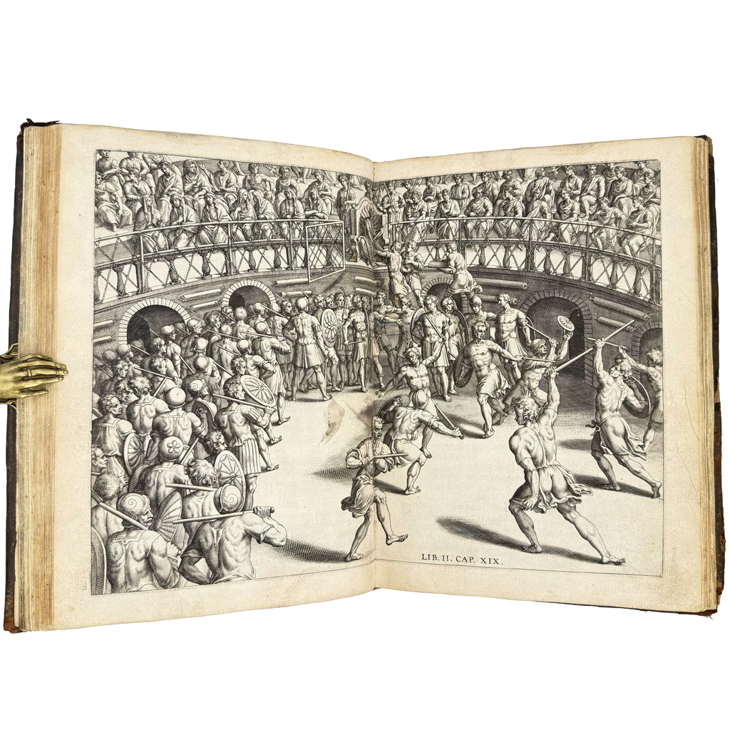 Saturnalium Sermonum libri duo, qui de Gladiatoribus; BOUND WITH: De Amphiteatro Liber (INCL: De Amphiteatris quae extra Romam libellus) by Lipsius, Justus: a scarce illustrative detail of the 1604 illustrated wonders publication