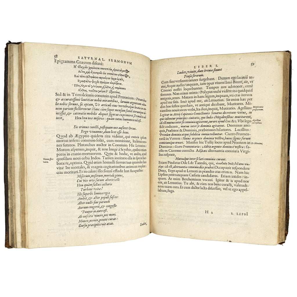 Saturnalium Sermonum libri duo, qui de Gladiatoribus; BOUND WITH: De Amphiteatro Liber (INCL: De Amphiteatris quae extra Romam libellus) by Lipsius, Justus: a singularly preserved detail from the 1604 illustrated wonders edition
