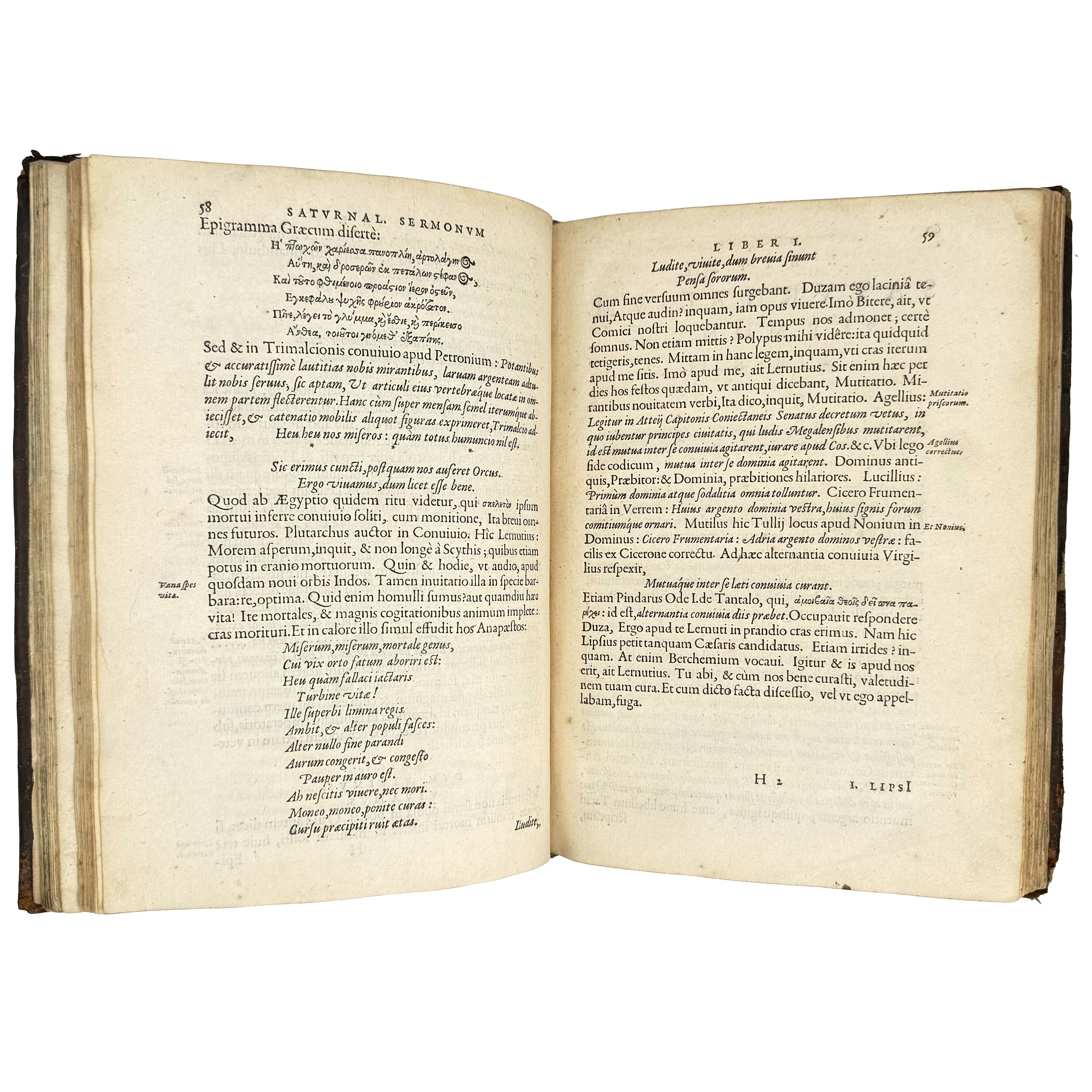 Saturnalium Sermonum libri duo, qui de Gladiatoribus; BOUND WITH: De Amphiteatro Liber (INCL: De Amphiteatris quae extra Romam libellus) by Lipsius, Justus: a singularly preserved detail from the 1604 illustrated wonders edition
