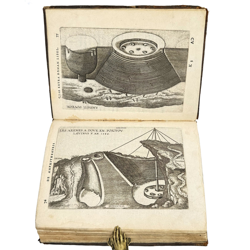 Saturnalium Sermonum libri duo, qui de Gladiatoribus; BOUND WITH: De Amphiteatro Liber (INCL: De Amphiteatris quae extra Romam libellus) by Lipsius, Justus: a singularly preserved detail from the 1604 illustrated wonders publication