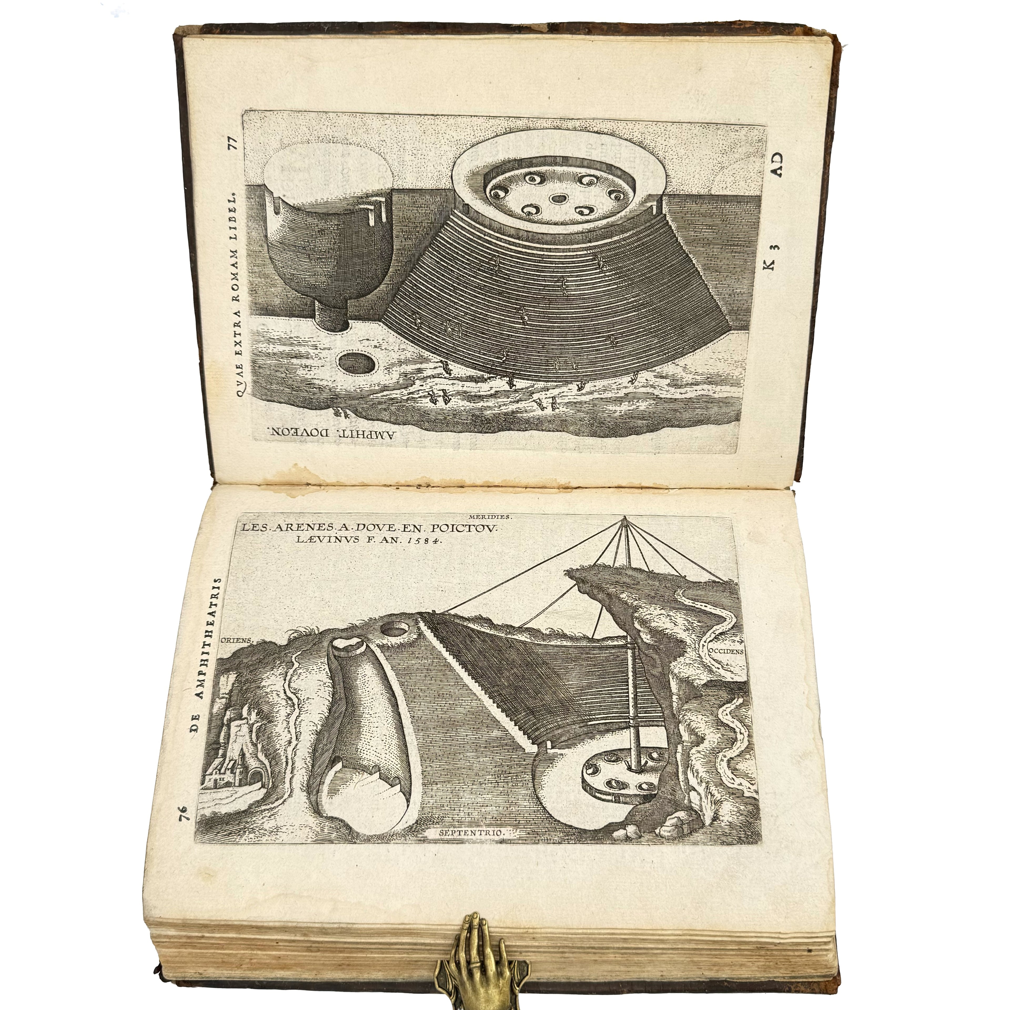 Saturnalium Sermonum libri duo, qui de Gladiatoribus; BOUND WITH: De Amphiteatro Liber (INCL: De Amphiteatris quae extra Romam libellus) by Lipsius, Justus: a singularly preserved detail from the 1604 illustrated wonders publication