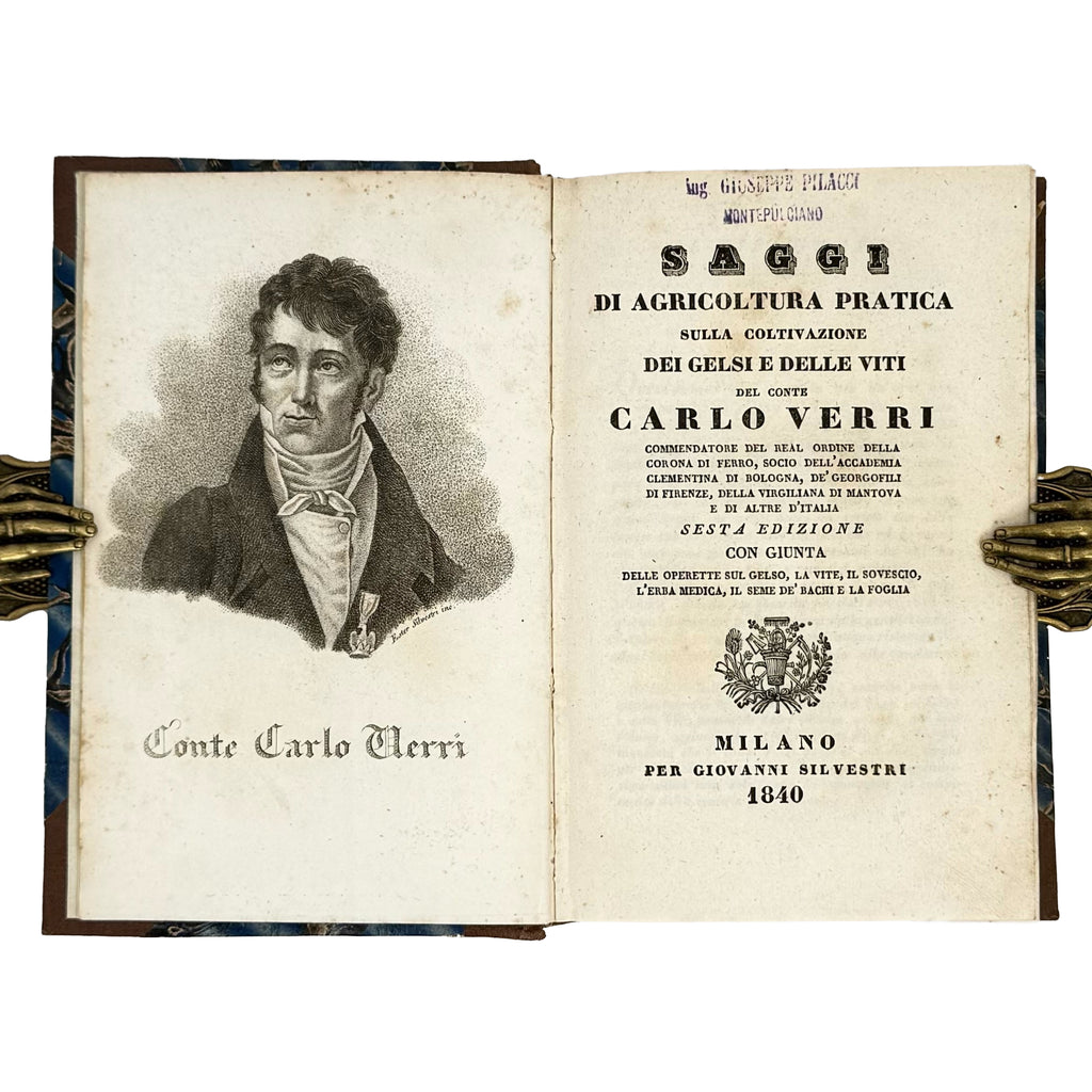 Saggi di agricoltura pratica sulla coltivazione dei gelsi e delle viti by Verri, Carlo: a scarce illustrative detail of the 1840 wine & viticulture edition